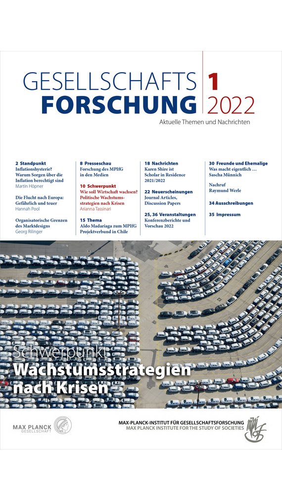 Titelblatt der Zeitschrift "Gesellschaftsforschung" 2022 mit Inhaltsverzeichnis.