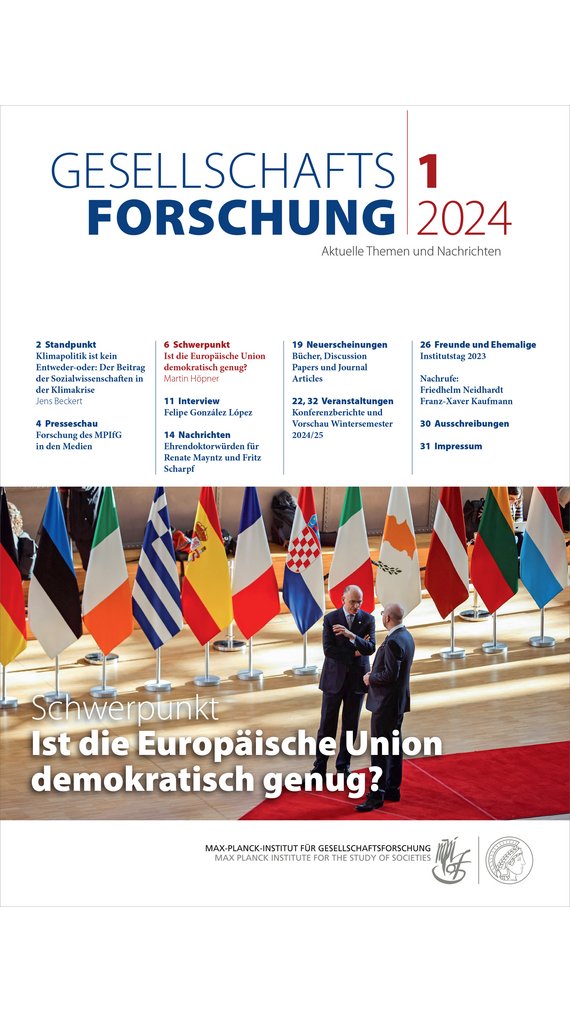 Titelblatt der Zeitschrift "Gesellschaftsforschung" 2024 mit Inhaltsverzeichnis.