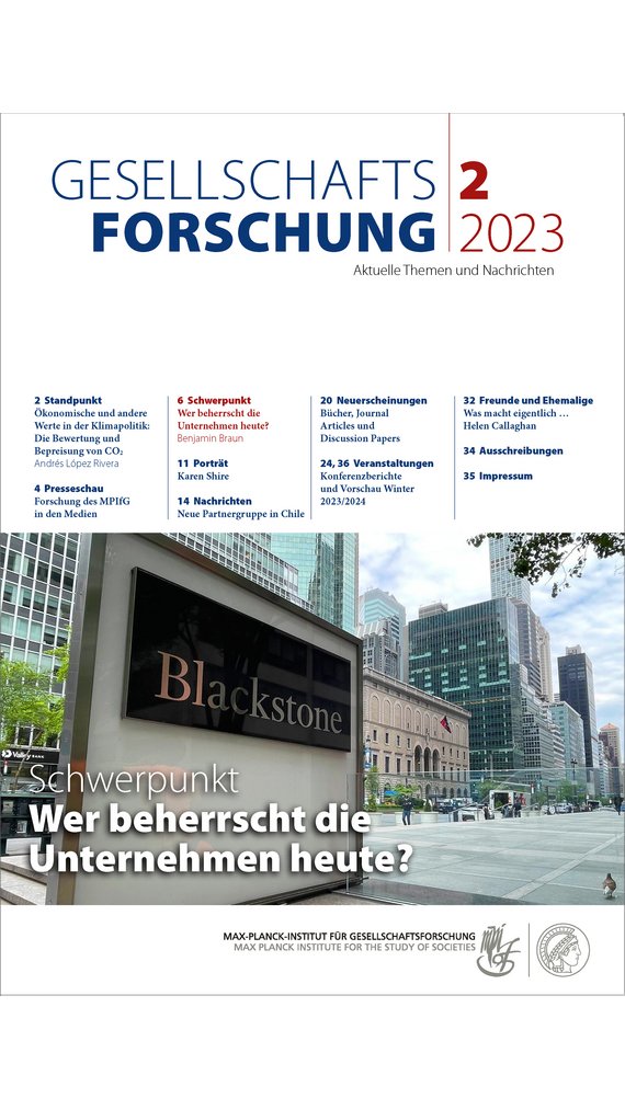 Titelblatt der Zeitschrift "Gesellschaftsforschung" 2023 mit Inhaltsverzeichnis.